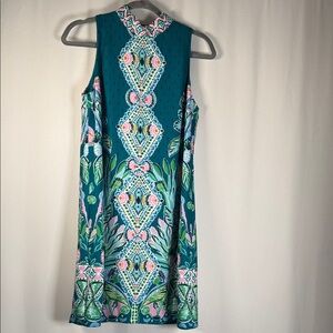 Lilly Pulitzer Teal and Pink Patterned Mini Dress